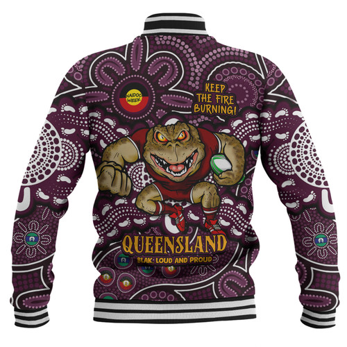 Queensland Maroons Baseball Jacket Custom Naidoc Week 2024 Aboriginal Pattern And Torres Strait Islander Inspired Queensland Maroons Baseball Jacket Custom Naidoc Week 2024 Aboriginal Pattern And Torres Strait Islander Inspired
