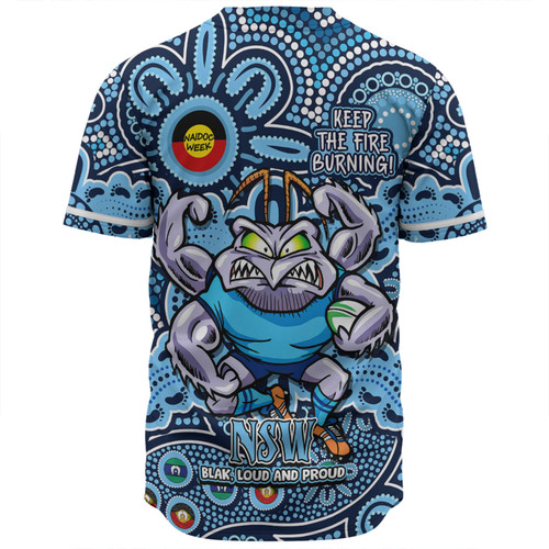 New South Wales Blues Baseball Shirt Custom Naidoc Week 2024 Aboriginal Pattern And Torres Strait Islander Inspired New South Wales Blues Baseball Shirt Custom Naidoc Week 2024 Aboriginal Pattern And Torres Strait Islander Inspired