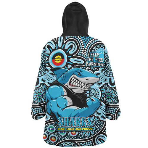 Cronulla-Sutherland Sharks Snug Hoodie Custom Naidoc Week 2024 Aboriginal Pattern And Torres Strait Islander Inspired