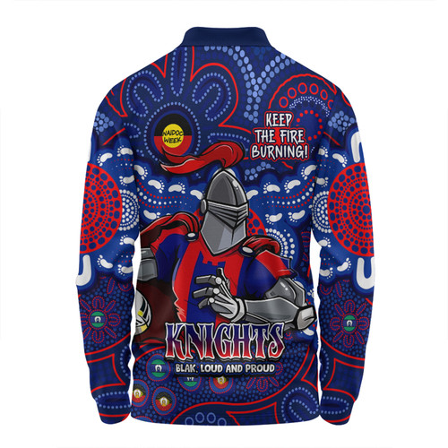 Newcastle Knights Long Sleeve Polo Shirt Custom Naidoc Week 2024 Aboriginal Pattern And Torres Strait Islander Inspired Newcastle Knights Long Sleeve Polo Shirt Custom Naidoc Week 2024 Aboriginal Pattern And Torres Strait Islander Inspired