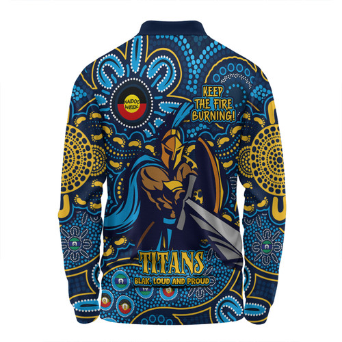 Gold Coast Titans Long Sleeve Polo Shirt Custom Naidoc Week 2024 Aboriginal Pattern And Torres Strait Islander Inspired Gold Coast Titans Long Sleeve Polo Shirt Custom Naidoc Week 2024 Aboriginal Pattern And Torres Strait Islander Inspired