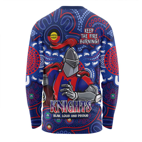 Newcastle Knights Long Sleeve T-shirt Custom Naidoc Week 2024 Aboriginal Pattern And Torres Strait Islander Inspired Newcastle Knights Long Sleeve T-shirt Custom Naidoc Week 2024 Aboriginal Pattern And Torres Strait Islander Inspired
