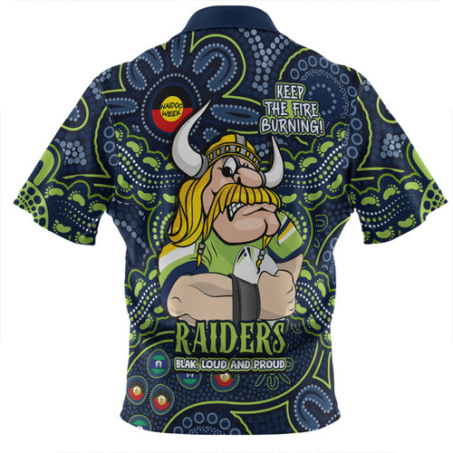 Canberra Raiders Zip Polo Shirt Custom Naidoc Week 2024 Aboriginal Pattern And Torres Strait Islander Inspired