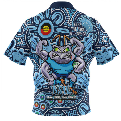 New South Wales Blues Zip Polo Shirt Custom Naidoc Week 2024 Aboriginal Pattern And Torres Strait Islander Inspired New South Wales Blues Zip Polo Shirt Custom Naidoc Week 2024 Aboriginal Pattern And Torres Strait Islander Inspired