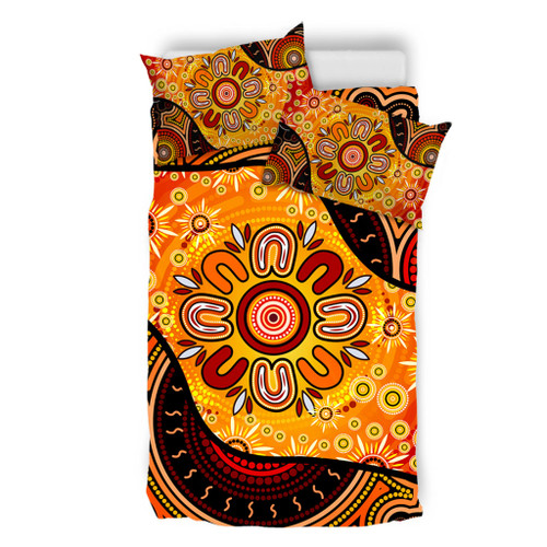 Australia Bedding Set Aboriginal Dot Painting Art Style