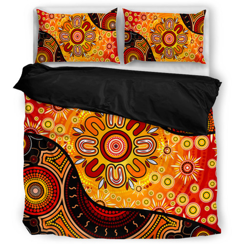 Australia Bedding Set Aboriginal Dot Painting Art Style
