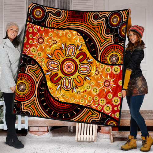 Australia Quilt Aboriginal Dot Painting Art Style Australia Quilt Aboriginal Dot Painting Art Style