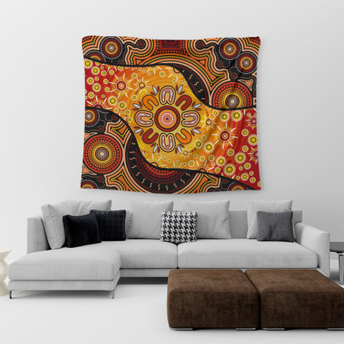 Australia Tapestry Aboriginal Dot Painting Art Style