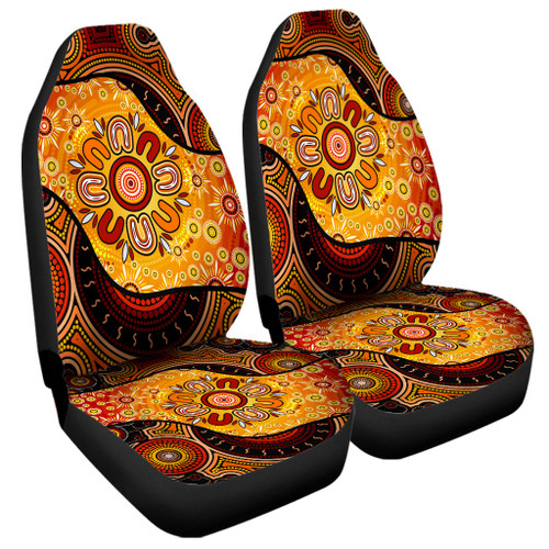 Australia Car Seat Cover Aboriginal Dot Painting Art Style