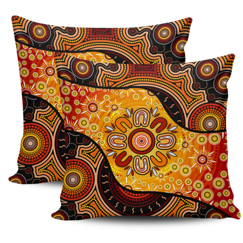 Australia Pillow Cases Aboriginal Dot Painting Art Style Australia Pillow Cases Aboriginal Dot Painting Art Style