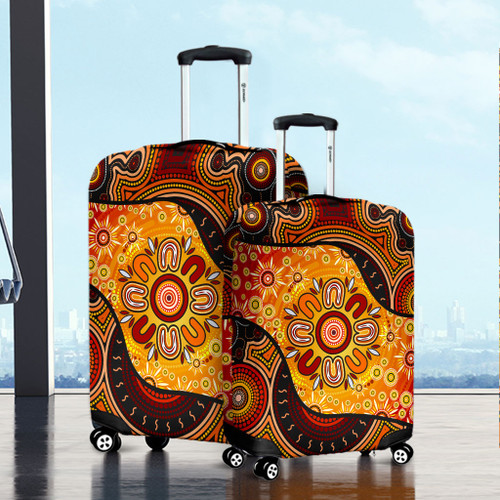 Australia Luggage Cover Aboriginal Dot Painting Art Style