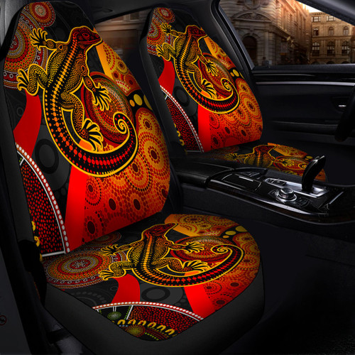 Australia Car Seat Cover Aboriginal Dot Painting Art Style Goanna Australia Car Seat Cover Aboriginal Dot Painting Art Style Goanna
