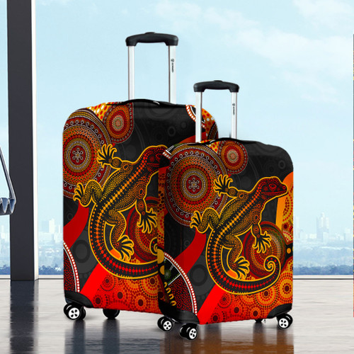 Australia Luggage Cover Aboriginal Dot Painting Art Style Goanna Australia Luggage Cover Aboriginal Dot Painting Art Style Goanna