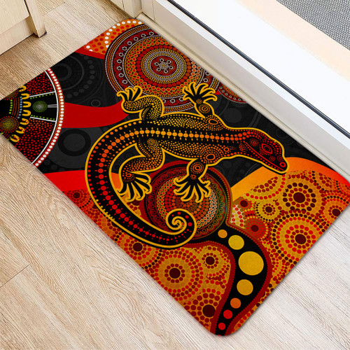 Australia Doormat Aboriginal Dot Painting Art Style Goanna Australia Doormat Aboriginal Dot Painting Art Style Goanna