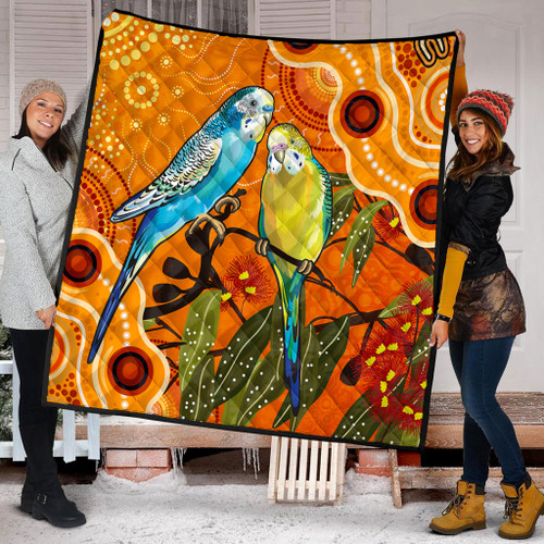 Australia Quilt Aboriginal Dot Painting Bush Budgies And Gumtree Australia Quilt Aboriginal Dot Painting Bush Budgies And Gumtree