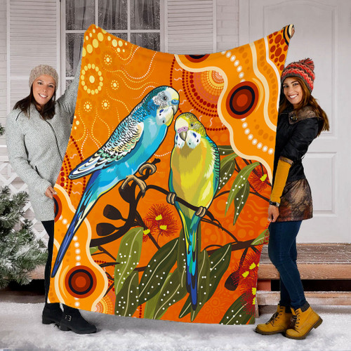 Australia Blanket Aboriginal Dot Painting Bush Budgies And Gumtree Australia Blanket Aboriginal Dot Painting Bush Budgies And Gumtree