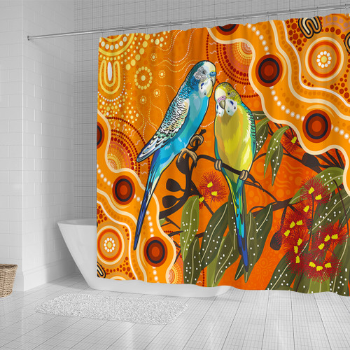 Australia Shower Curtain Aboriginal Dot Painting Bush Budgies And Gumtree Australia Shower Curtain Aboriginal Dot Painting Bush Budgies And Gumtree