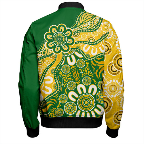 Australia Bomber Jacket Aboriginal Dot Design Kangaroo Australia Bomber Jacket Aboriginal Dot Design Kangaroo