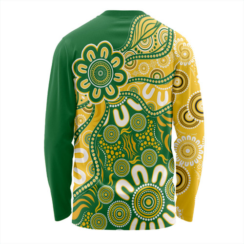 Australia Long Sleeve T-shirt Aboriginal Dot Design Kangaroo Australia Long Sleeve T-shirt Aboriginal Dot Design Kangaroo