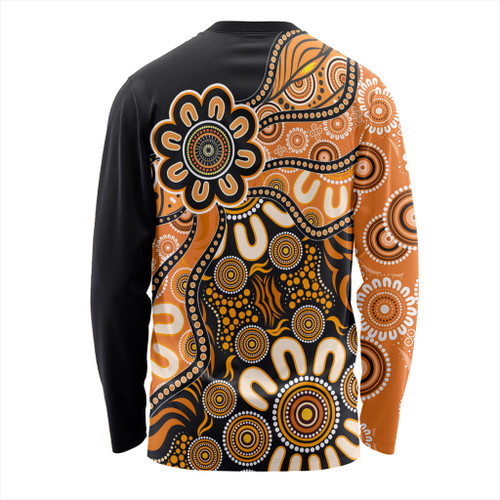 Australia Long Sleeve T-shirt Aboriginal Dot Painting Background Australia Long Sleeve T-shirt Aboriginal Dot Painting Background