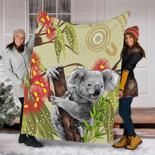 Australia Blanket Aboriginal Art Painting With Koala And Gumtree Australia Blanket Aboriginal Art Painting With Koala And Gumtree