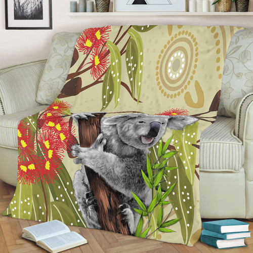 Australia Blanket Aboriginal Art Painting With Koala And Gumtree Australia Blanket Aboriginal Art Painting With Koala And Gumtree