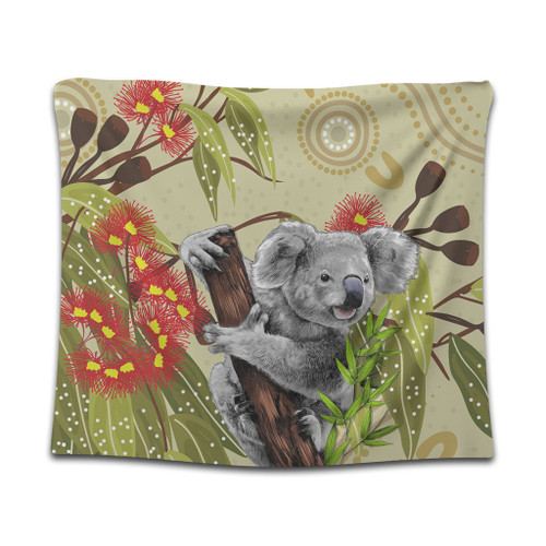 Australia Tapestry Aboriginal Art Painting With Koala And Gumtree Australia Tapestry Aboriginal Art Painting With Koala And Gumtree