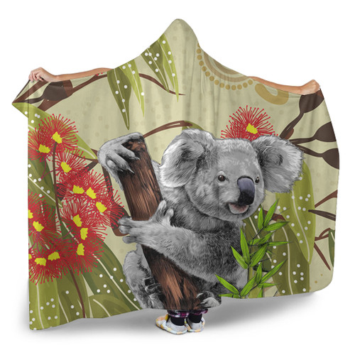 Australia Hooded Blanket Aboriginal Art Painting With Koala And Gumtree Australia Hooded Blanket Aboriginal Art Painting With Koala And Gumtree