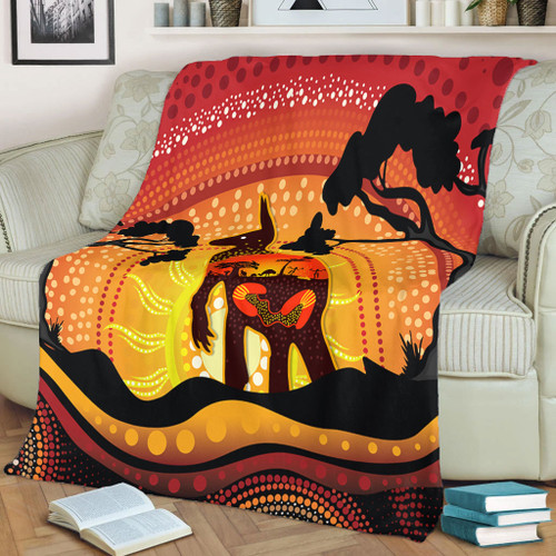 Australia Blanket Aboriginal Painting Depicting Nature's Beauty Australia Blanket Aboriginal Painting Depicting Nature's Beauty