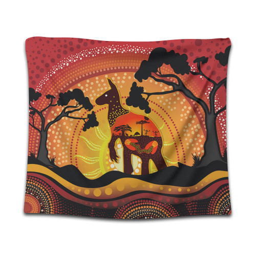 Australia Tapestry Aboriginal Painting Depicting Nature's Beauty Australia Tapestry Aboriginal Painting Depicting Nature's Beauty