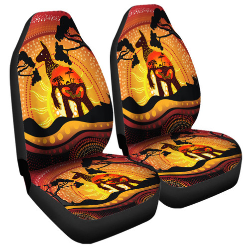 Australia Car Seat Cover Aboriginal Painting Depicting Nature's Beauty Australia Car Seat Cover Aboriginal Painting Depicting Nature's Beauty