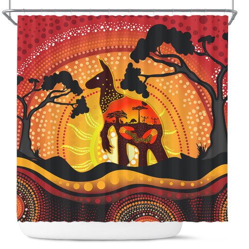Australia Shower Curtain Aboriginal Painting Depicting Nature's Beauty Australia Shower Curtain Aboriginal Painting Depicting Nature's Beauty