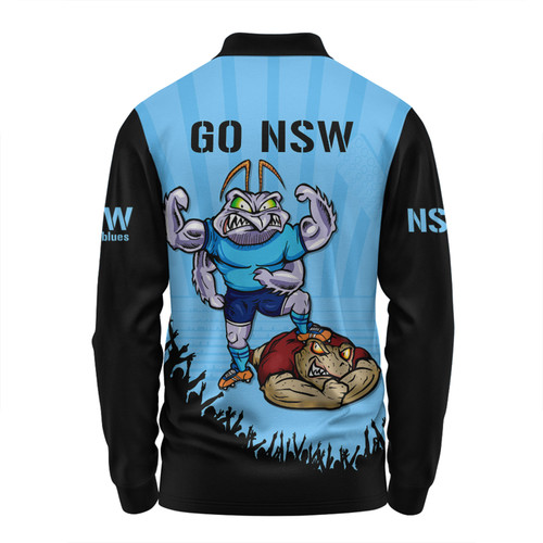 New South Wales Blues Long Sleeve Polo Shirt Custom State Of Origin 2024 Go Mighty NSW Blues For Die Hard Fan Supporters New South Wales Blues Long Sleeve Polo Shirt Custom State Of Origin 2024 Go Mighty NSW Blues For Die Hard Fan Supporters