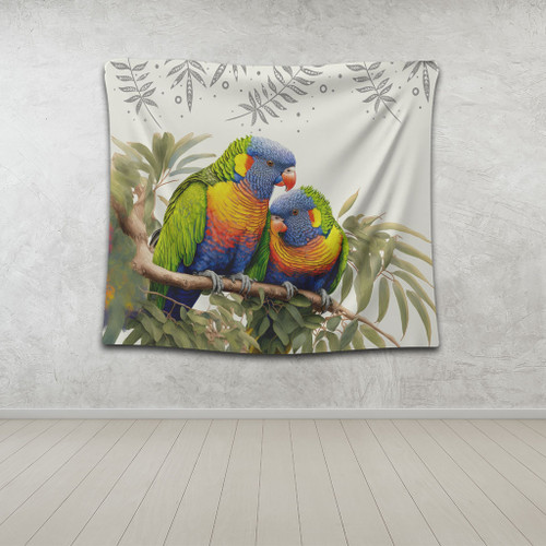 Australia Tapestry Australia Rainbow Lorikeets Birds Art Inspired Australia Tapestry Australia Rainbow Lorikeets Birds Art Inspired