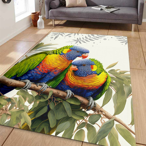 Australia Area Rug Australia Rainbow Lorikeets Birds Art Inspired Australia Area Rug Australia Rainbow Lorikeets Birds Art Inspired