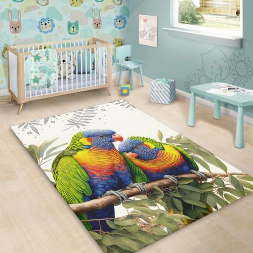 Australia Area Rug Australia Rainbow Lorikeets Birds Art Inspired Australia Area Rug Australia Rainbow Lorikeets Birds Art Inspired