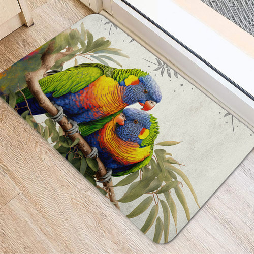 Australia Doormat Australia Rainbow Lorikeets Birds Art Inspired Australia Doormat Australia Rainbow Lorikeets Birds Art Inspired