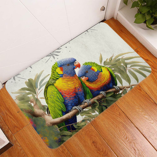 Australia Doormat Australia Rainbow Lorikeets Birds Art Inspired Australia Doormat Australia Rainbow Lorikeets Birds Art Inspired