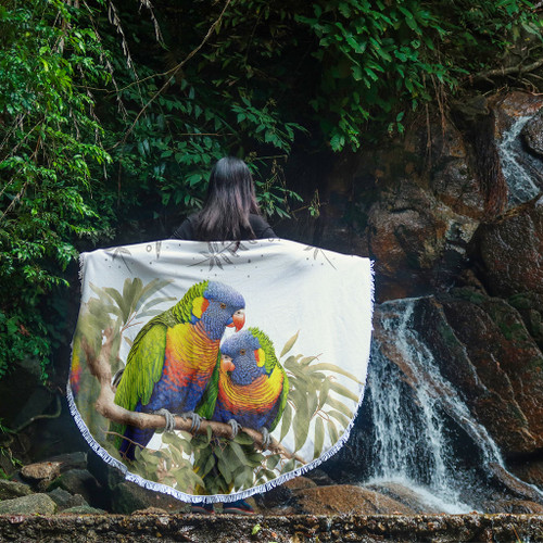 Australia Beach Blanket Australia Rainbow Lorikeets Birds Art Inspired Australia Beach Blanket Australia Rainbow Lorikeets Birds Art Inspired
