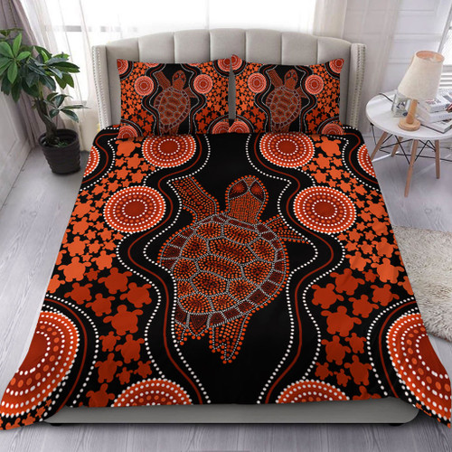 Australia Bedding Set Aboriginal Art Turtles Inspired