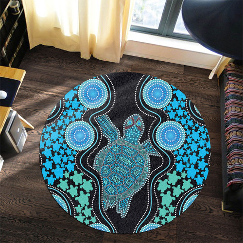 Australia Round Rug Aboriginal Art Turtles Inspired Australia Round Rug Aboriginal Art Turtles Inspired