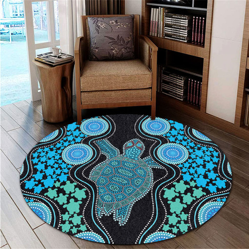 Australia Round Rug Aboriginal Art Turtles Inspired Australia Round Rug Aboriginal Art Turtles Inspired