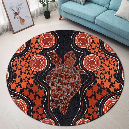 Australia Round Rug Aboriginal Art Turtles Inspired Australia Round Rug Aboriginal Art Turtles Inspired
