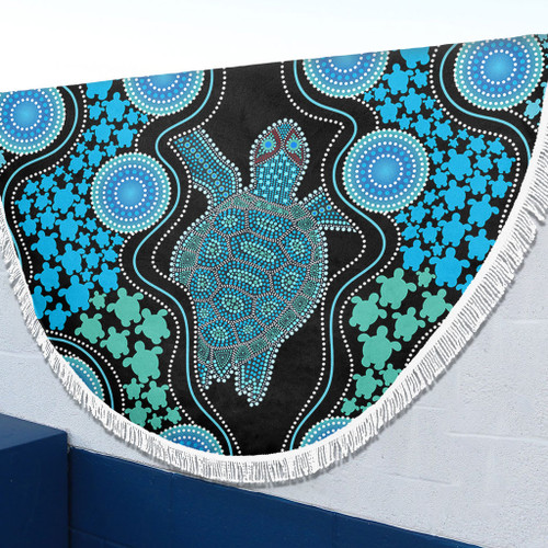 Australia Beach Blanket Aboriginal Art Turtles Inspired