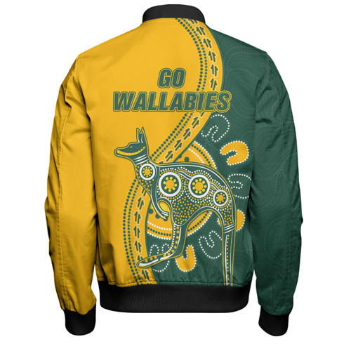 Australia Wallabies Bomber Jacket Custom Go Wallabies Aboriginal Inspired Jersey Australia Wallabies Bomber Jacket Custom Go Wallabies Aboriginal Inspired Jersey