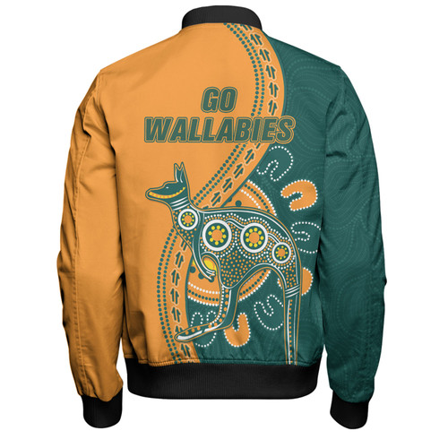 Australia Wallabies Bomber Jacket Custom Go Wallabies Aboriginal Inspired Jersey Australia Wallabies Bomber Jacket Custom Go Wallabies Aboriginal Inspired Jersey