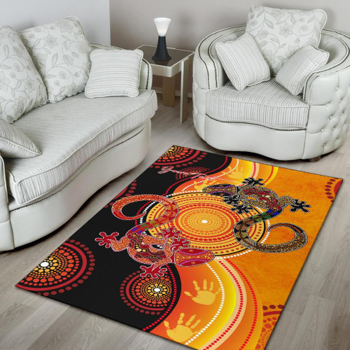 Australia Aboriginal Personalised Area Rug - Couple Aboriginal Lizards Australia Aboriginal Personalised Area Rug - Couple Aboriginal Lizards