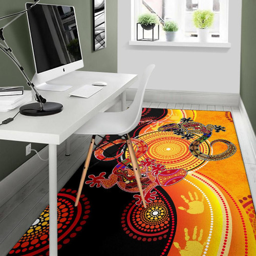 Australia Aboriginal Personalised Area Rug - Couple Aboriginal Lizards Australia Aboriginal Personalised Area Rug - Couple Aboriginal Lizards