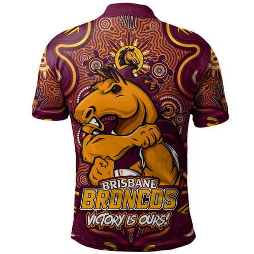 Brisbane Broncos Polo Shirt Aboriginal Pattern Inspired Victory Is Ours Brisbane Broncos Polo Shirt Aboriginal Pattern Inspired Victory Is Ours