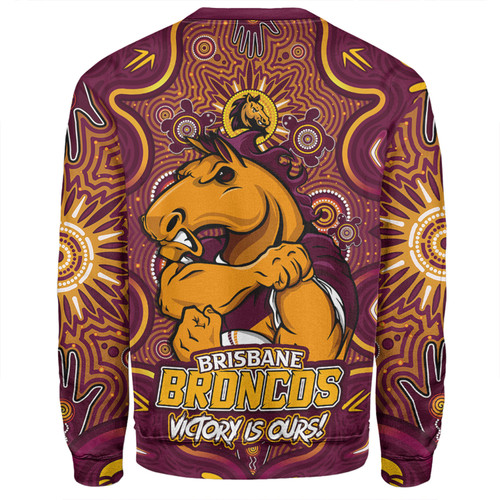 Brisbane Broncos Sweatshirt Aboriginal Pattern Inspired Victory Is Ours Brisbane Broncos Sweatshirt Aboriginal Pattern Inspired Victory Is Ours